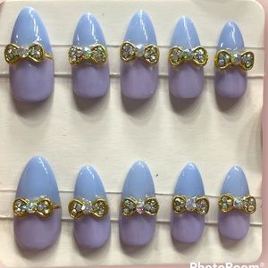 Almond bow gel nails video added!
